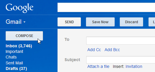 new email form on gmail
